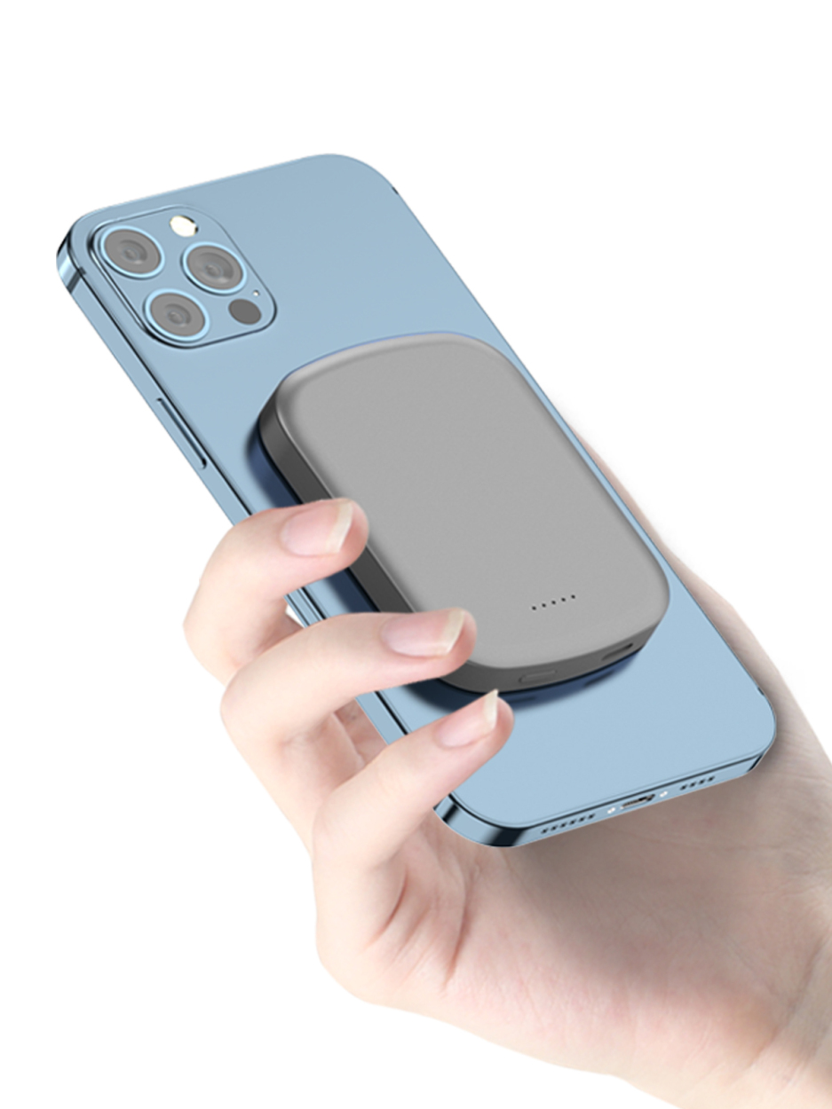 ISHU Qi ワイヤレス充電 最新 モバイルバッテリー iPhone12 軽量 小型 高出力 15W PD+QD20W 急速充電 マグネット ワイヤレス＆有線(type-c)  5000ｍAh｜ishu｜02
