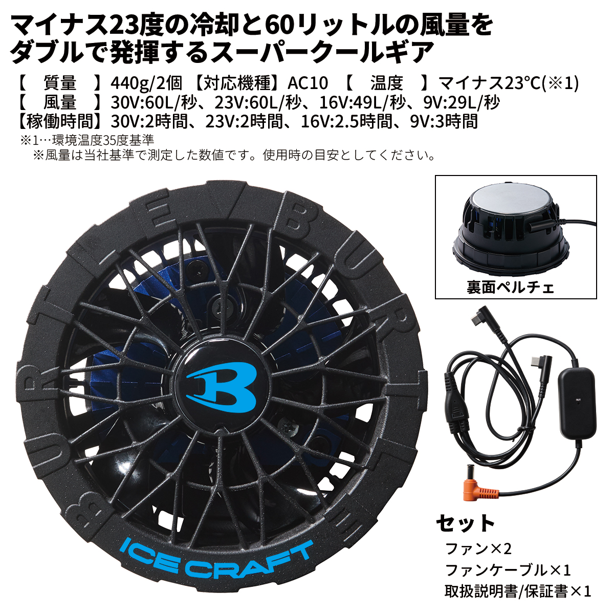 BURTLE（バートル） 6月下旬入荷 ペルチェファンユニット 作業服 作業