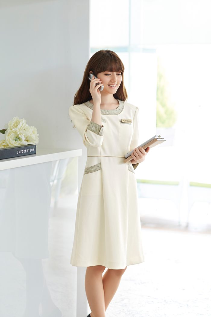 ジョア en joie アンジョア 七分袖 ワンピース 5号〜15号 黒 ホワイト