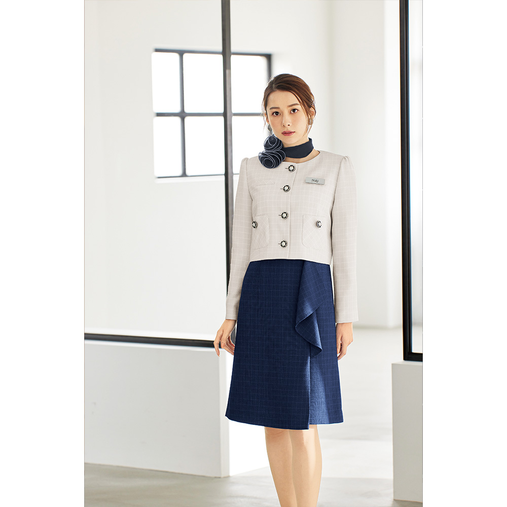 en joie アンジョア ワンピース  5号〜15号 レディース ユニフォーム オフィス 制服 事務服 受付 コンパニオン かわいい クリニック 62070 宅配のみ ジョア en joie アンジョア ワンピース 5号〜15号 レディース