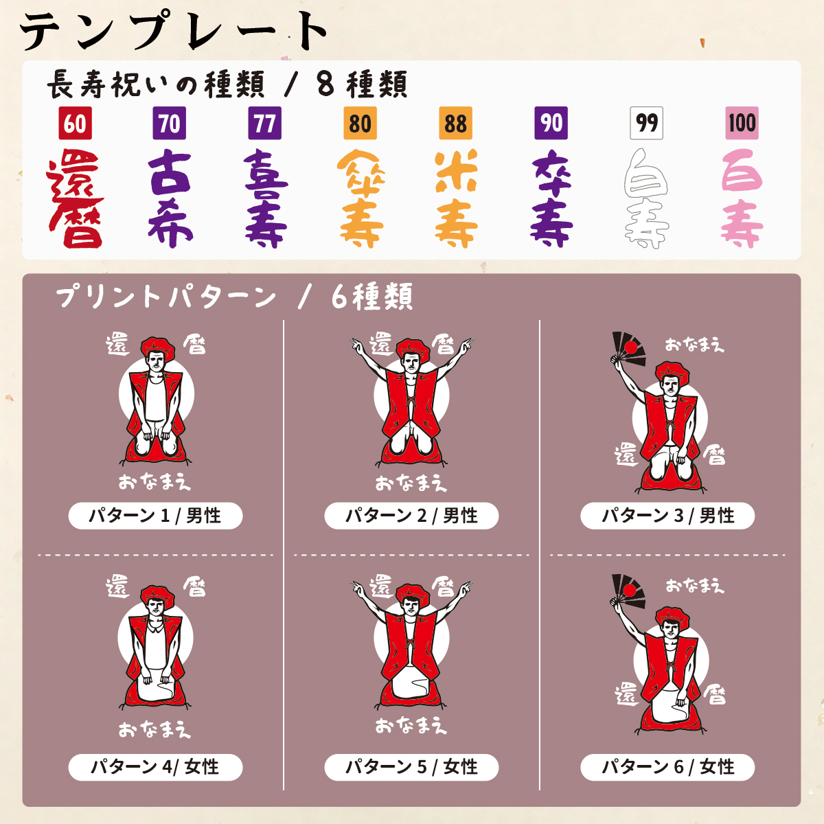 Printstar プリントスター 長寿祝いイラストTシャツ プリント 綿100% ヘビーウェイトTシャツ 長寿祝い プレゼント ラッピング資材同梱可 00085-CVT メール便可1 |  | 03