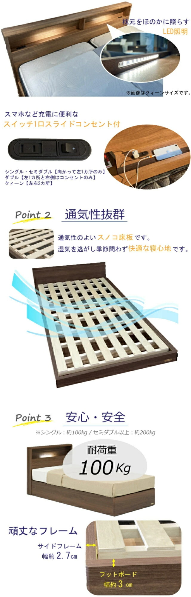 フランスベッド お買い得ベッド クィーン ベッドセットPR70-06C SC