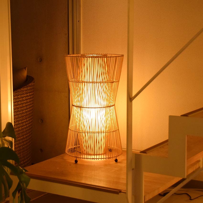 LED電球付 間接照明 おしゃれ スタンド 和モダン 和風 アジアン ラタン