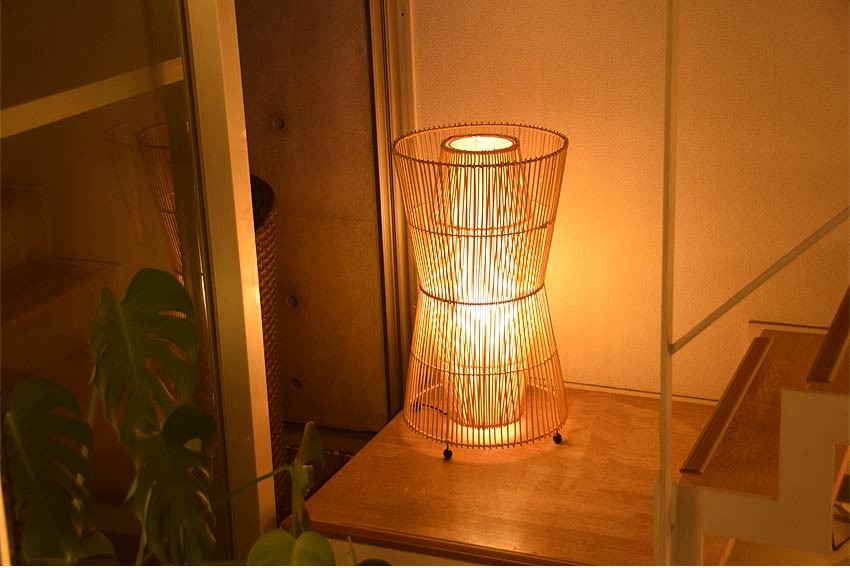 LED電球付 間接照明 おしゃれ スタンド 和モダン 和風 アジアン ラタン