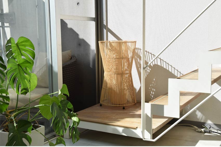 LED電球付 間接照明 おしゃれ スタンド 和モダン 和風 アジアン ラタン