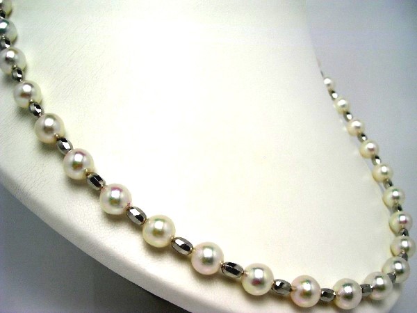 真珠 ネックレス パール アコヤ真珠 セミロング 真珠ネックレス パールネックレス 8.5-9.0mm 48365
