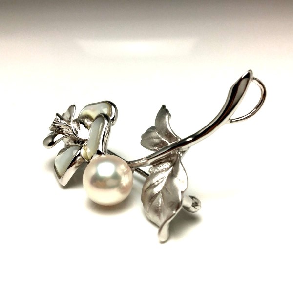 真珠 ブローチ パール アコヤ真珠 真珠ブローチ パールブローチ 9.0mm