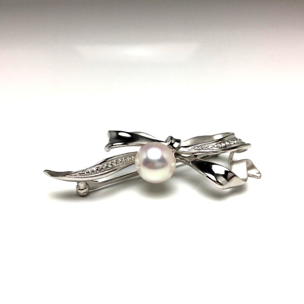 真珠 ブローチ パール アコヤ真珠 真珠ブローチ パールブローチ 8.5mm