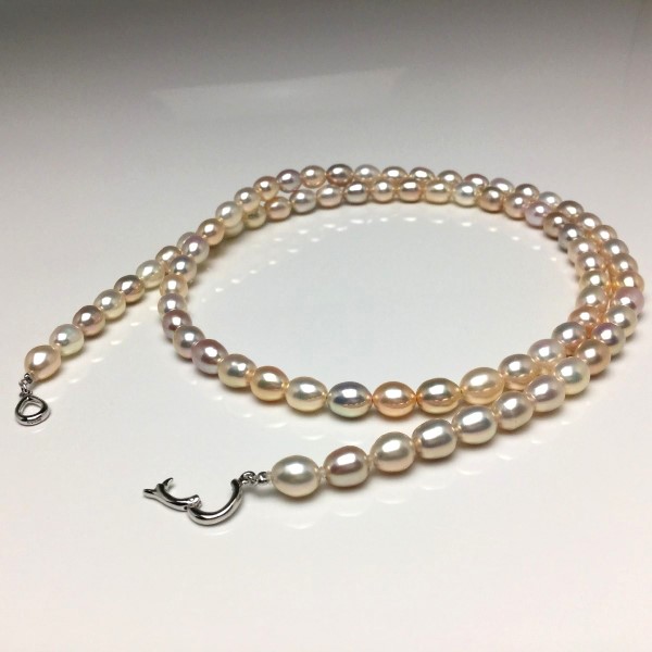 真珠 ネックレス パール 淡水真珠 セミロング 真珠ネックレス パールネックレス 6.0-6.5mm 67168