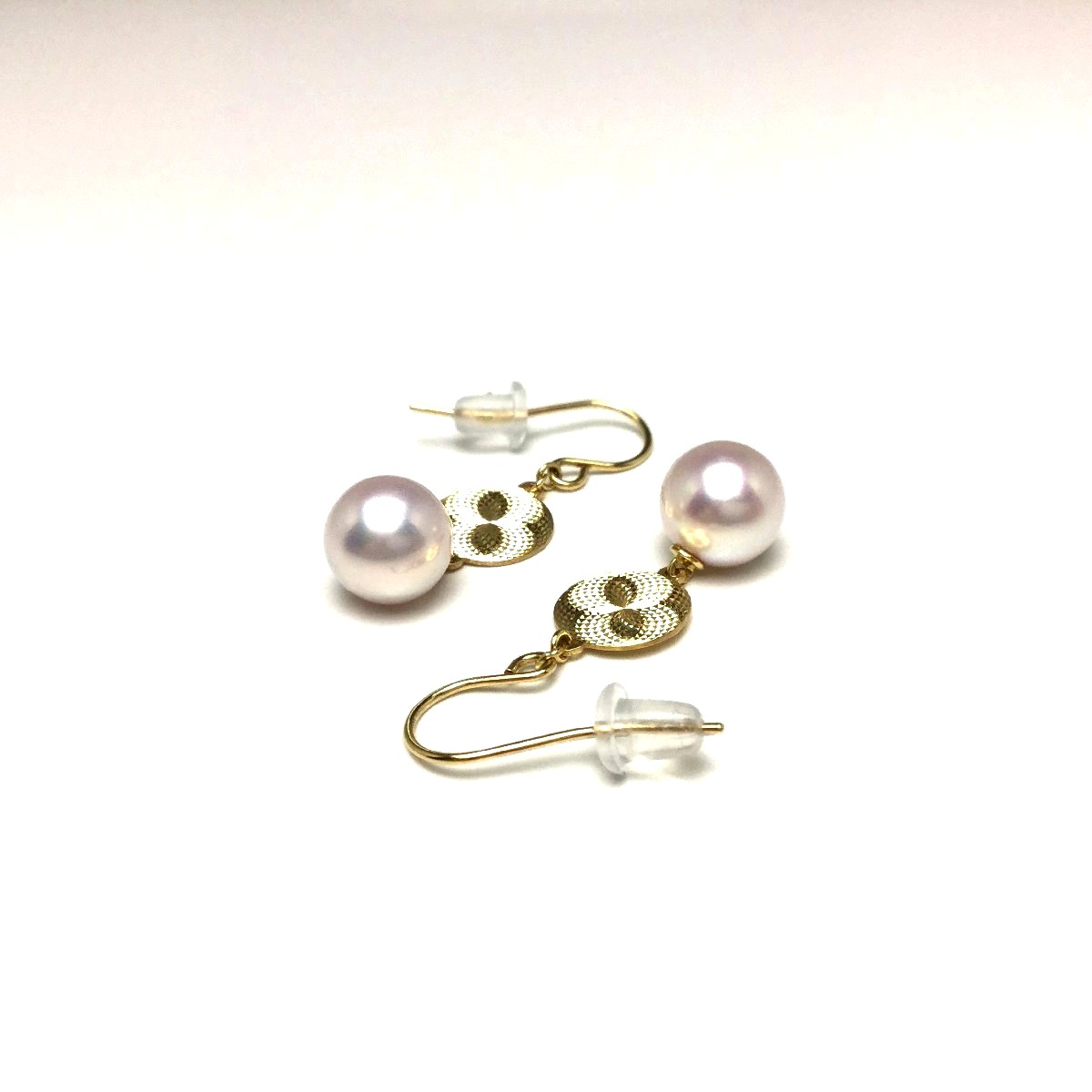 18金 フック式アコヤパールピアス 真珠 ピアス パール アコヤ真珠 フック 真珠ピアス パールピアス 7.7mm
