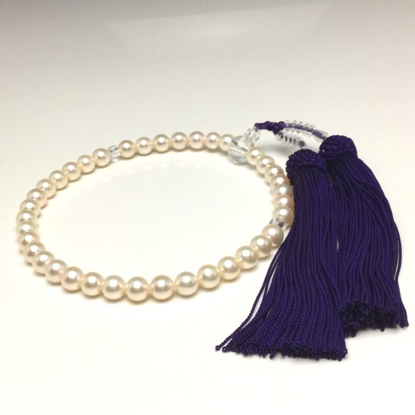 真珠 念珠（数珠） パール アコヤ真珠 真珠数珠 パール数珠 6.5-7mm