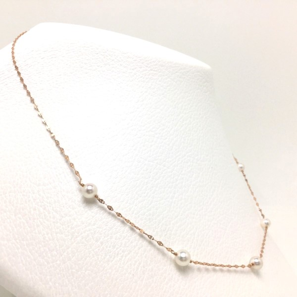 barbiePTアコヤ真珠 ステーションネックレス 5.5-6.0mm アコヤ真珠 ステーションネックレス 5.5-6.0mm K18 WG・YG・PG
