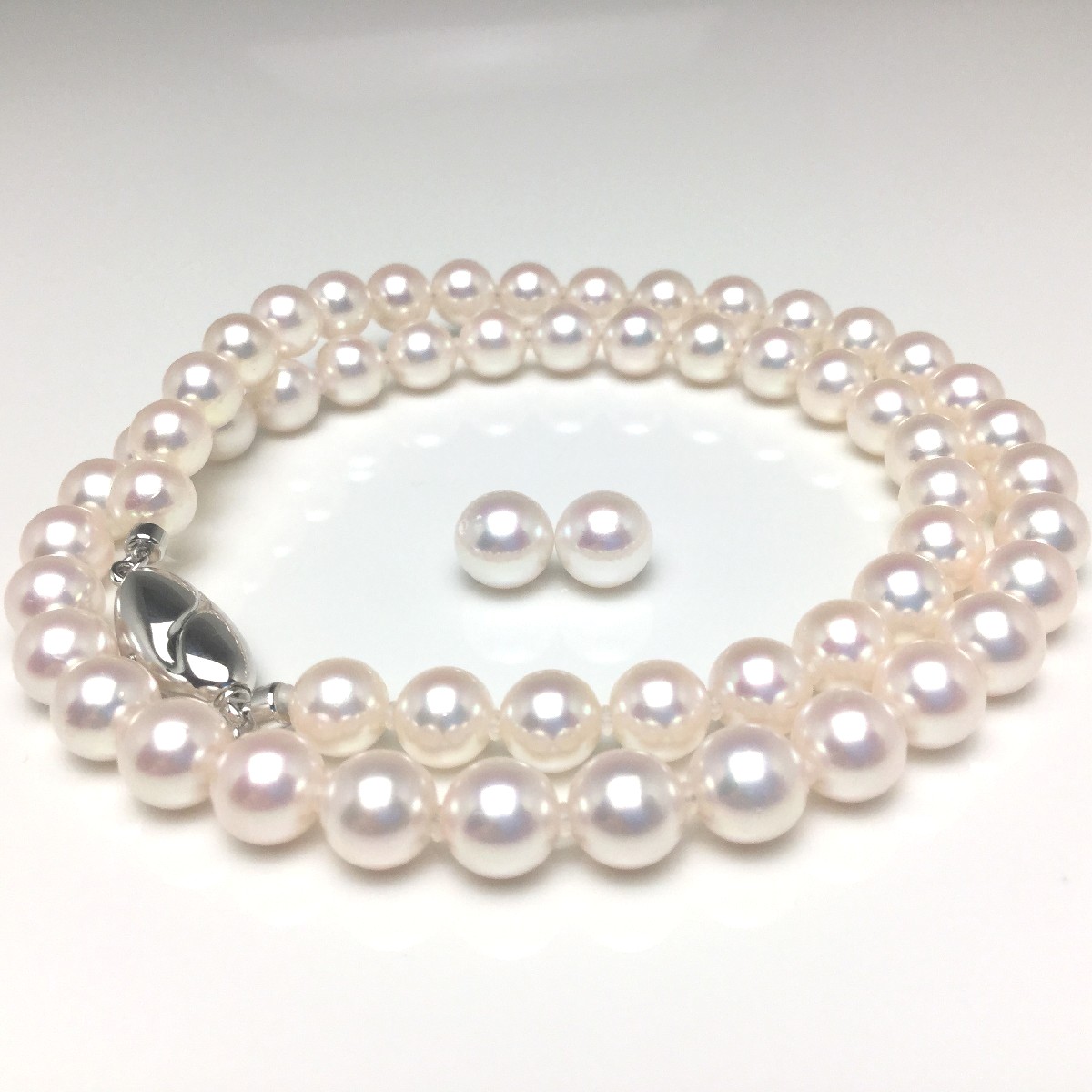 真珠 ネックレス パール 準花珠 テリ最強 アコヤ真珠 イヤリング or