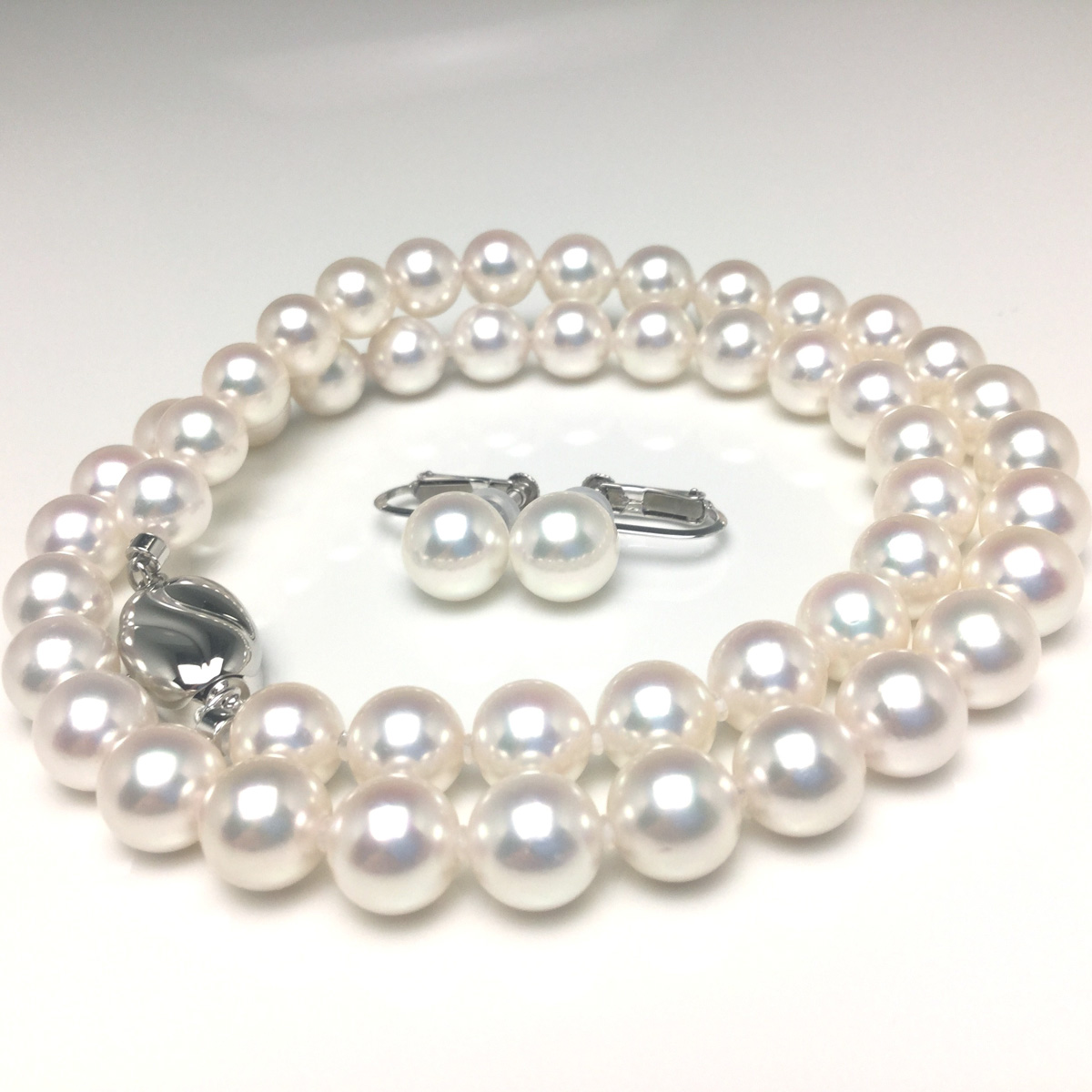 Isowa Pearl 真珠 ネックレス パール 準花珠 アコヤ真珠 ネックレス