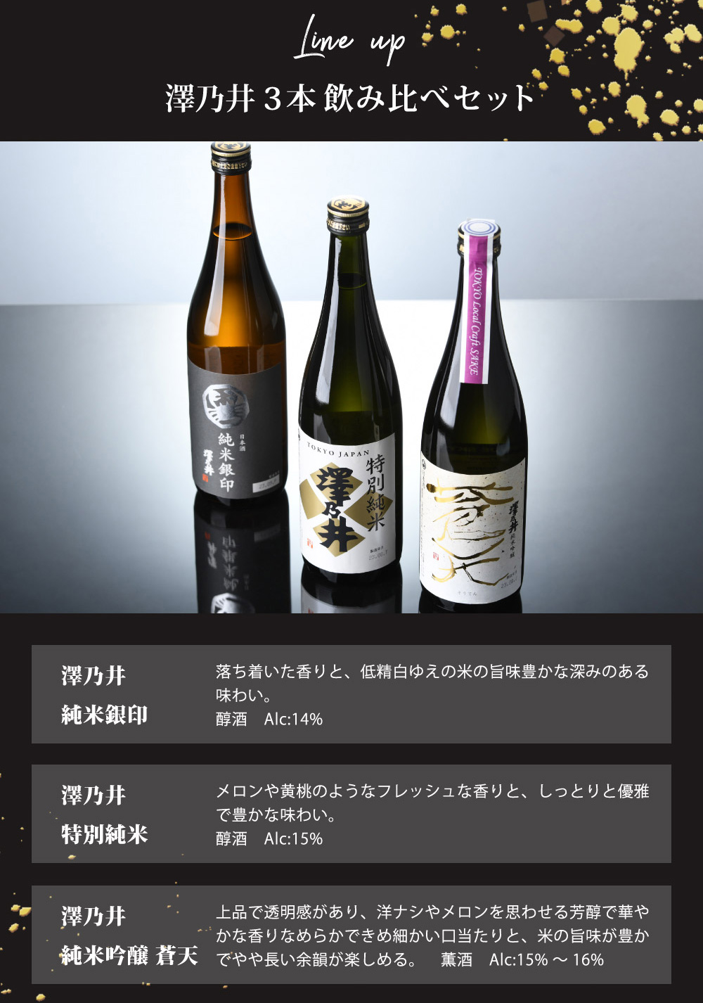 東京の地酒 澤乃井 3本 飲み比べセット 第二弾 日本酒 720ml 小澤酒造