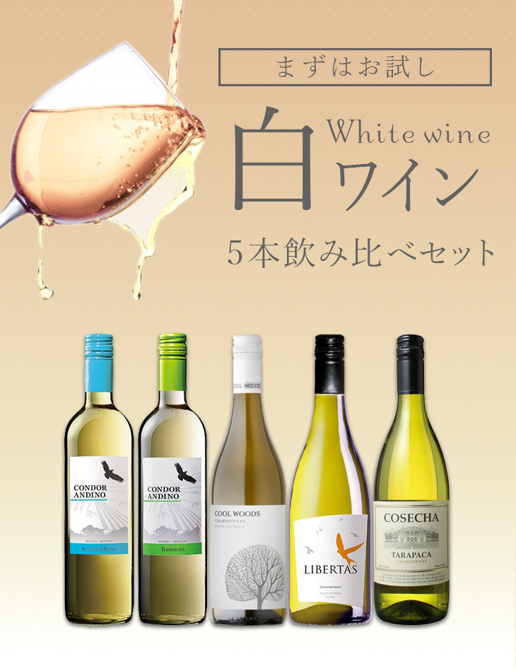 安旨白ワイン飲み比べセット 750ml×5本 本州送料無料 四国は+200円、九州・北海道は+500円、沖縄は+3000円ご注文後に加算  :20000037SET:逸酒創伝 - 通販 - Yahoo!ショッピング