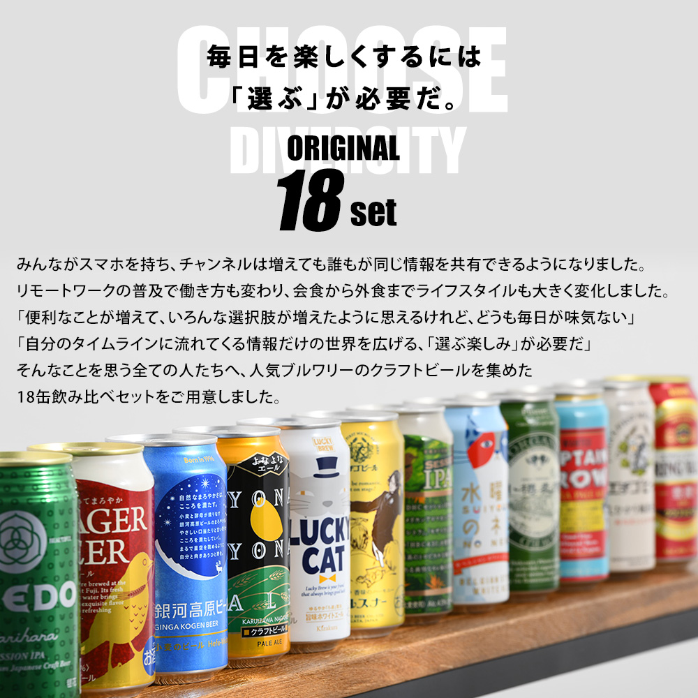 クラフトビール 飲み比べ１８本ラインナップ