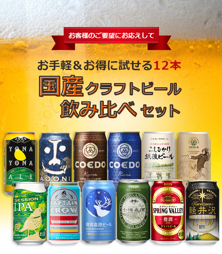 クラフトビール飲み比べ 12本セット