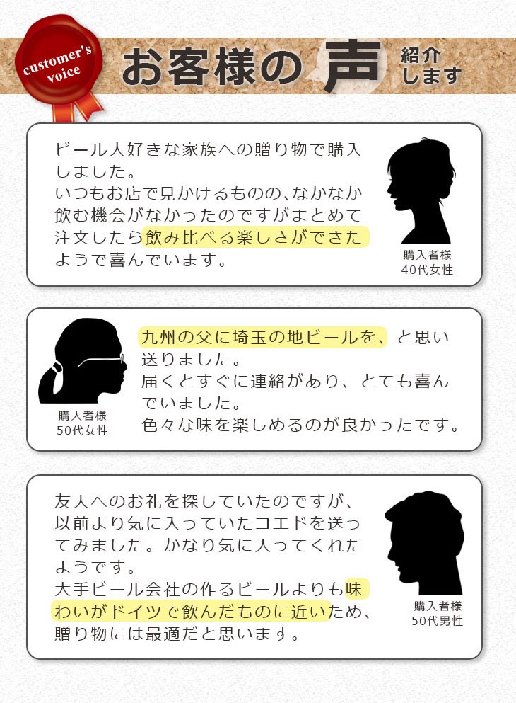 コエドビール6本飲み比べセットお客様の声