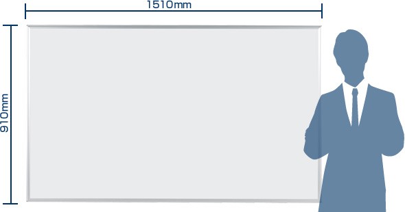 壁掛けホワイトボード（無地）MH35。サイズ：幅1510mm×高さ910mm