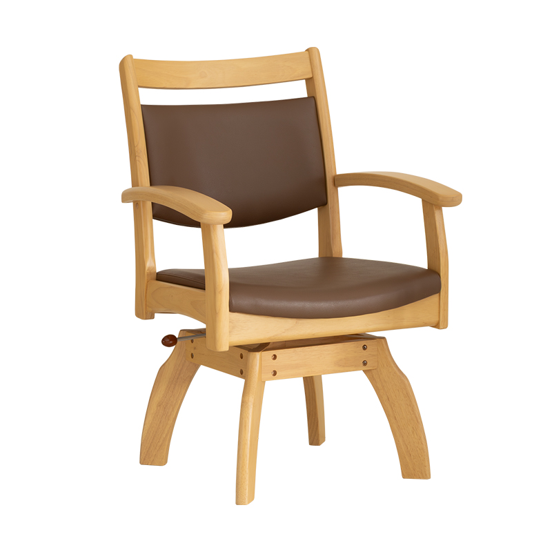 貞苅椅子製作所 回転椅子 高齢者椅子 ダイニングチェア ワイド座面