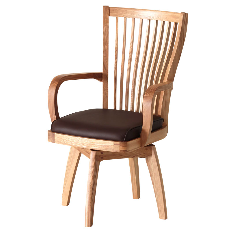 ダイニングチェア おしゃれ シンプル 椅子 肘付き 回転 木製 タモ Pvc 合皮 モダン 和風 組立て 送料無料 Nagare Chair Nagare C 椅子の工場 貞苅椅子製作所直営 通販 Yahoo ショッピング