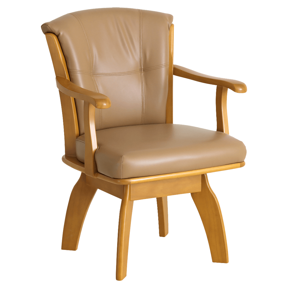 ダイニングチェア 椅子 肘付 肘付き椅子 回転 回転椅子 回転チェア 座面高45cm 木製 木製椅子 木製チェア 食卓椅子 合皮 PVC シンプル  カジュアル P.COUPE