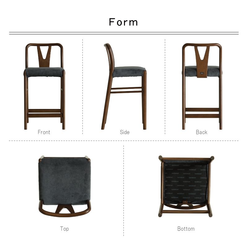 貞苅椅子製作所 カウンターチェア 高さ60cm 背もたれ付き カバーリング