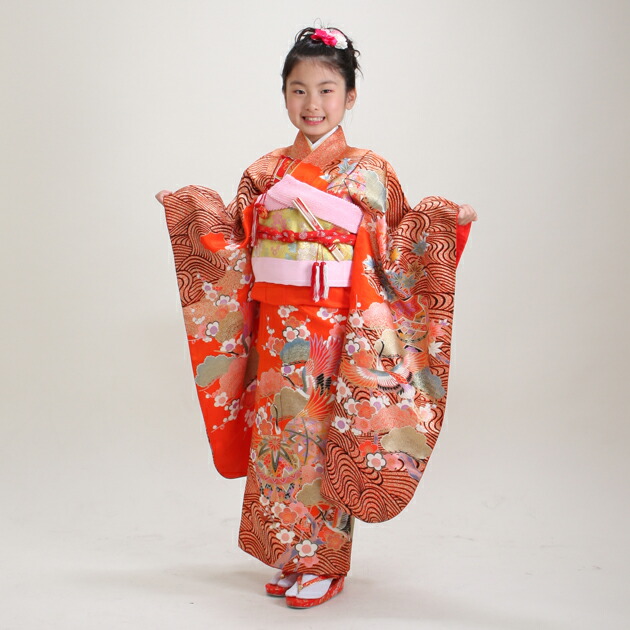 七五三 着物 7歳 女の子 着物レンタル 5歳 122 送料無料 : 貸
