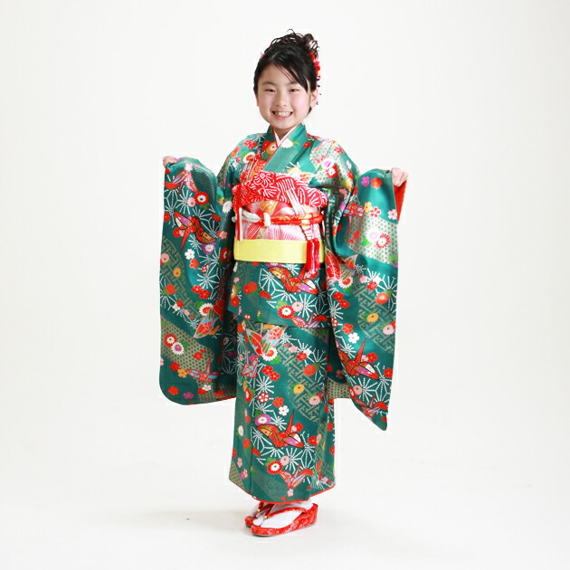 七五三 着物 7歳 女の子 着物レンタル 5歳 125 送料無料 : 貸衣装