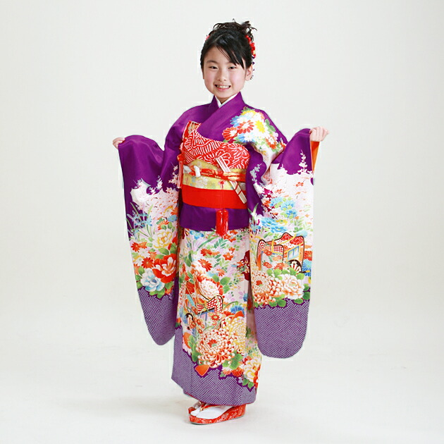 七五三 着物 7歳 女の子 着物レンタル 5歳 テ 送料無料 : 貸衣装ネット