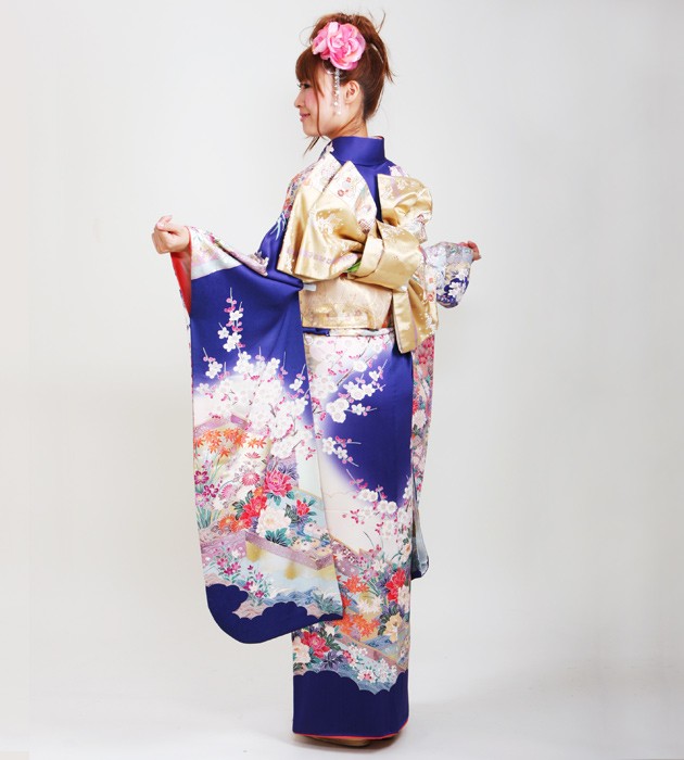振袖レンタル 成人式 成人式着物 1月 振袖 レンタル レンタル振袖 青紫