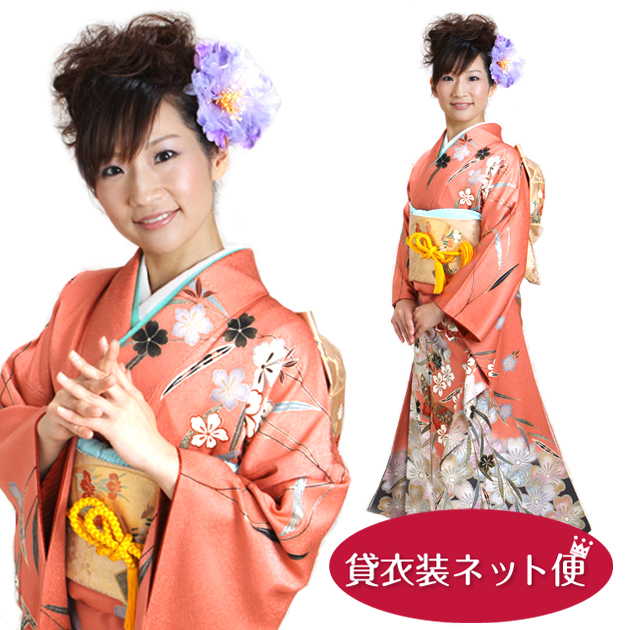振袖レンタル 成人式 成人式着物 1月 振袖 レンタル レンタル振袖 ピンク 蝶に四季花 NT-182-sei 送料無料