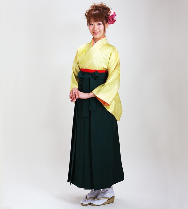教員 卒業式 袴 レンタル 袴セット レディース 着物レンタル 黄色 無地