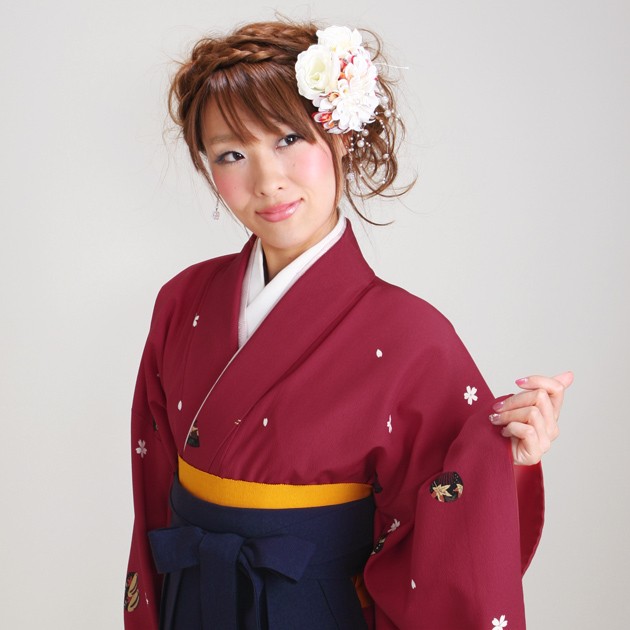 袴 レンタル 卒業式 大学 袴セット はかま レンタル着物 赤色 かんざし