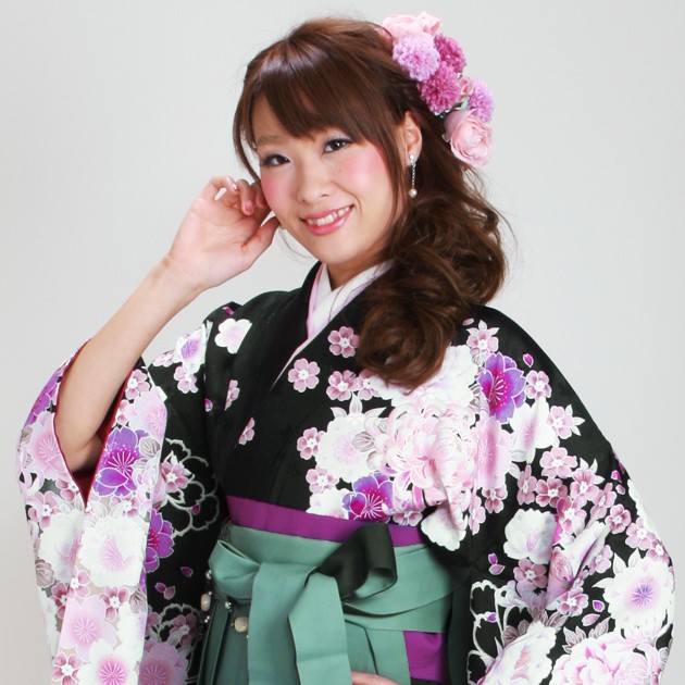 卒業式 袴セット 袴 レンタル 小学生 小学生卒業式袴セット 卒業式 女の子 黒色 黒まり 花柄 桜 送料無料 FAG0295 袴 小学校卒業式 袴セット はかま レンタル 女子 黒色 黒まり 花柄 桜