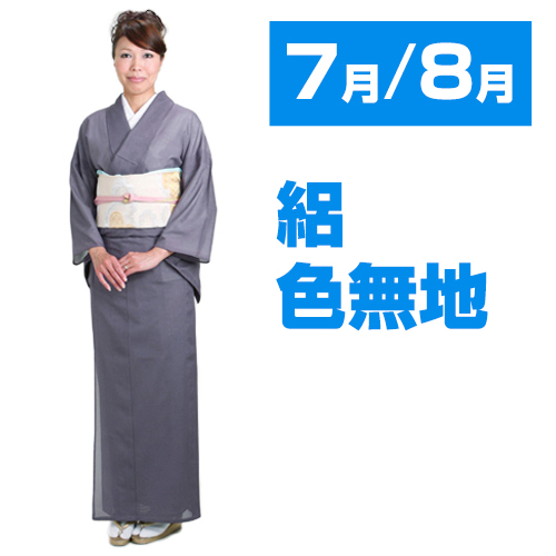 色無地 絽 レンタル 7月〜8月・夏用 夏物 藤グレー色 絽の着物