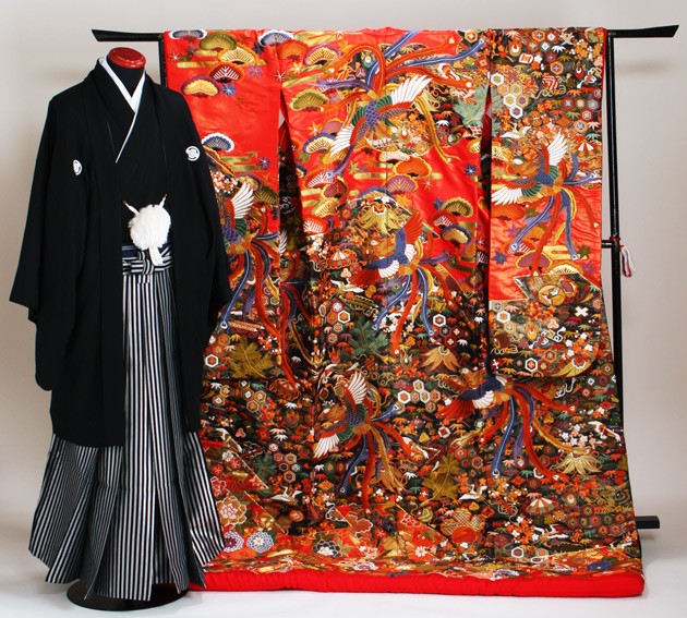 色打掛 レンタル フルセット 赤黒色 820 色打掛 紋付袴レンタル 打掛 レンタル 色打掛レンタル 貸衣装 リモ婚 安い 格安 往復送料無料_4