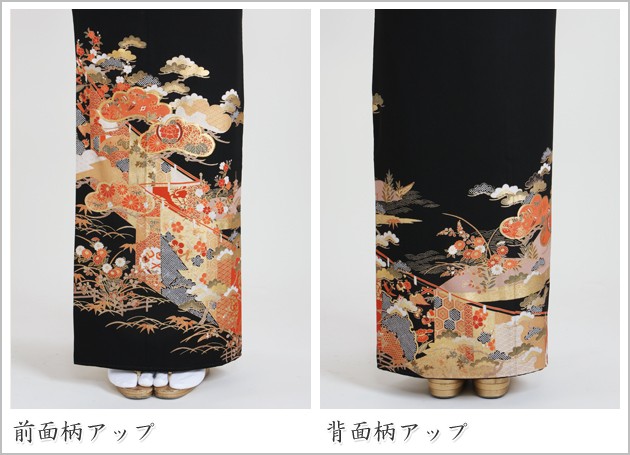 留袖 レンタル NT-870 黒留袖フルセット 結婚式 30代 40代 50代 送料無料 留袖レンタル 留袖レンタル50代 黒留袖レンタル 正絹 着物レンタル