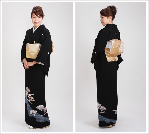 黒留袖　留袖　正絹　着物 楽天市場】＼ 20％offクーポン ／ 本加賀友禅 鶴見保次氏作 黒