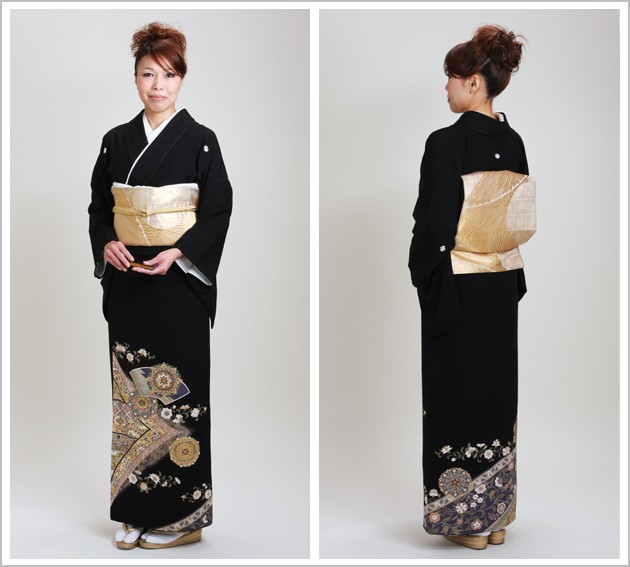 留袖 レンタル NT-934 黒留袖フルセット 結婚式 50代 60代 送料無料 留袖レンタル 留袖レンタル50代 黒留袖レンタル 正絹 着物レンタル