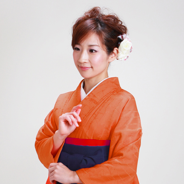 教員 卒業式 袴 レンタル 袴セット レディース 着物レンタル オレンジ