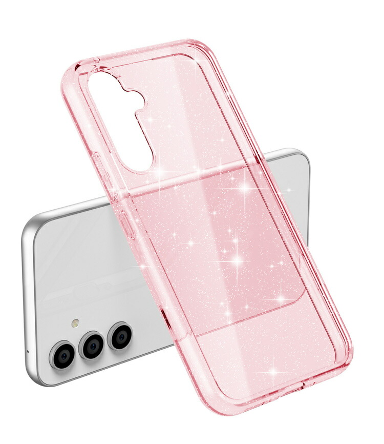Galaxy A55 5G ケース 耐衝撃 クリア カバー キラキラ かわいい ラメ