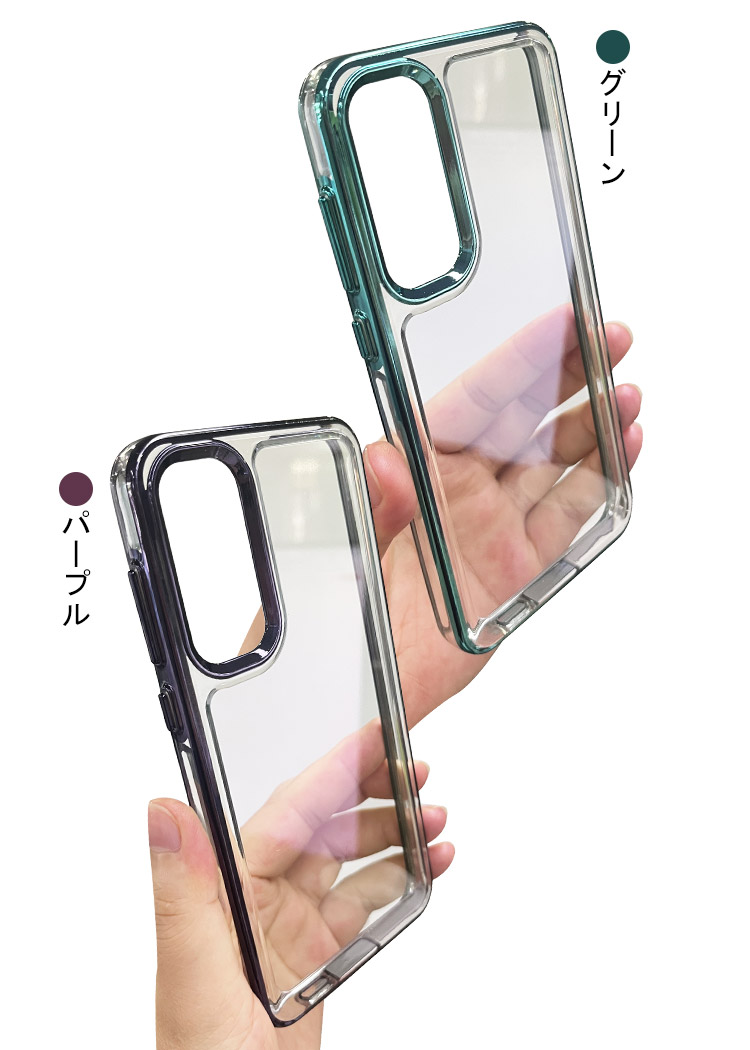 Galaxy A55 5G クリアケース カバー メッキ 透明 シンプル ストラップ
