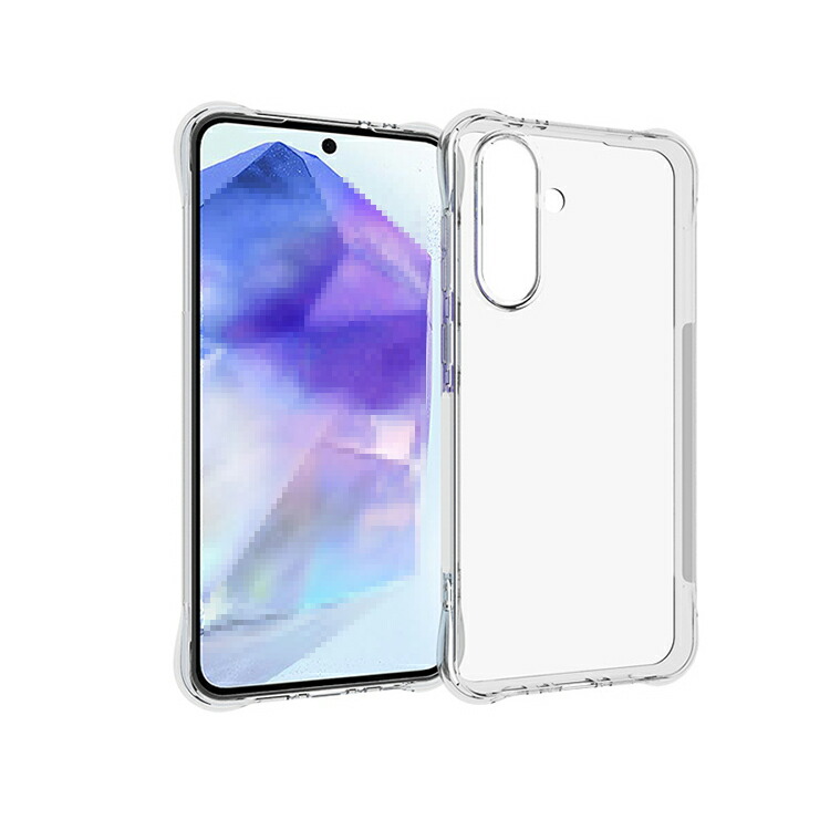 Galaxy A56 5G �P�[�X �N���A �J�o�[ �N���A ���� TPU �\�t�g�P�[�X �p �ی� �R�[�i�[�o���p�[ �X�g���b�v�z�[���t�� �V���v�� �X�g���b�v�� Samsung