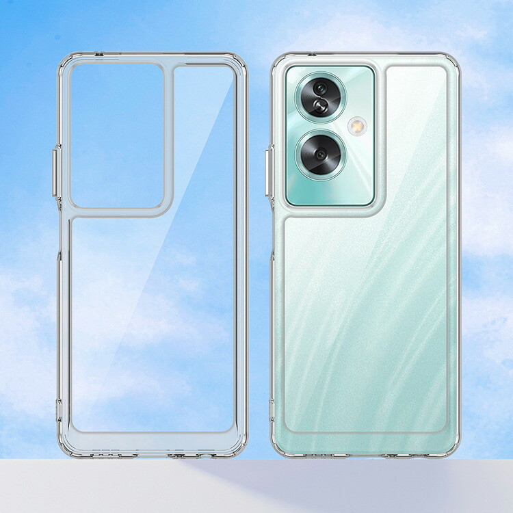 OPPO A79 5G ケース 耐衝撃 透明ケース 側面TPU+PC背面アクリル