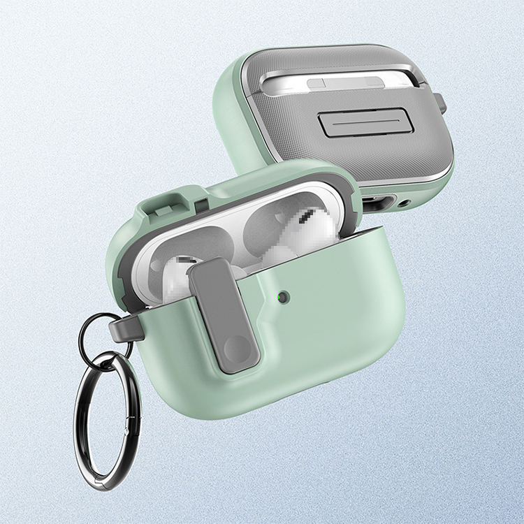 AirPods4 ケース AirPods 4 カバー カラビナ付き TPU +プラスチック