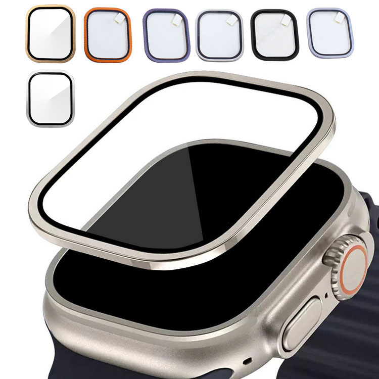 Apple Watch Ultra 2/1 �t���ی�t�B���� �S�ʕی� �����K���X �A���~ ���h�~ 49mm ���������� �A�b�v���E�H�b�` �E���g��2/1 �t�B������� �v���e�N�^�[