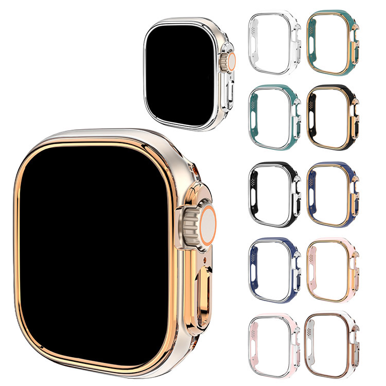 Apple Watch Ultra 2/1 バンパー ケース 耐衝撃 プラスチック メッキ