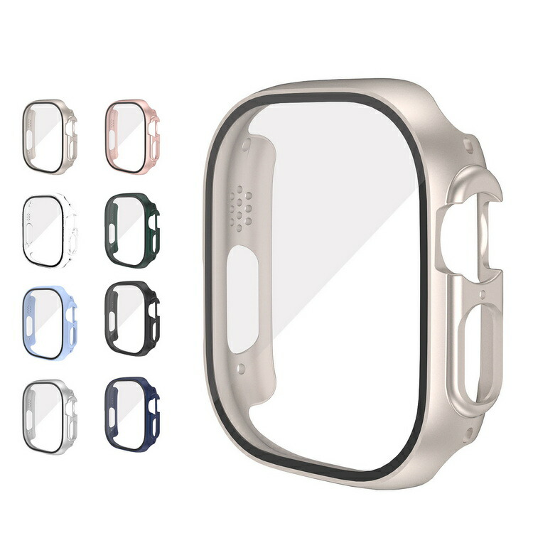 Apple Watch Ultra 2/1 �P�[�X �J�o�[ 49mm �����K���X�i�K���X�t�B�����j�t�� �S�ʕی� �t���ی�P�[�X �A�b�v���E�H�b�` �E���g��2/1 �t�B�������